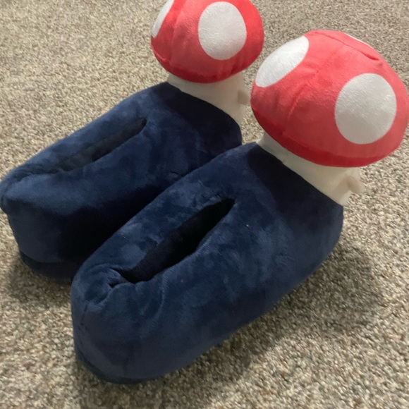 Red and Blue Mushroom Slippers - Picture 1 of 3